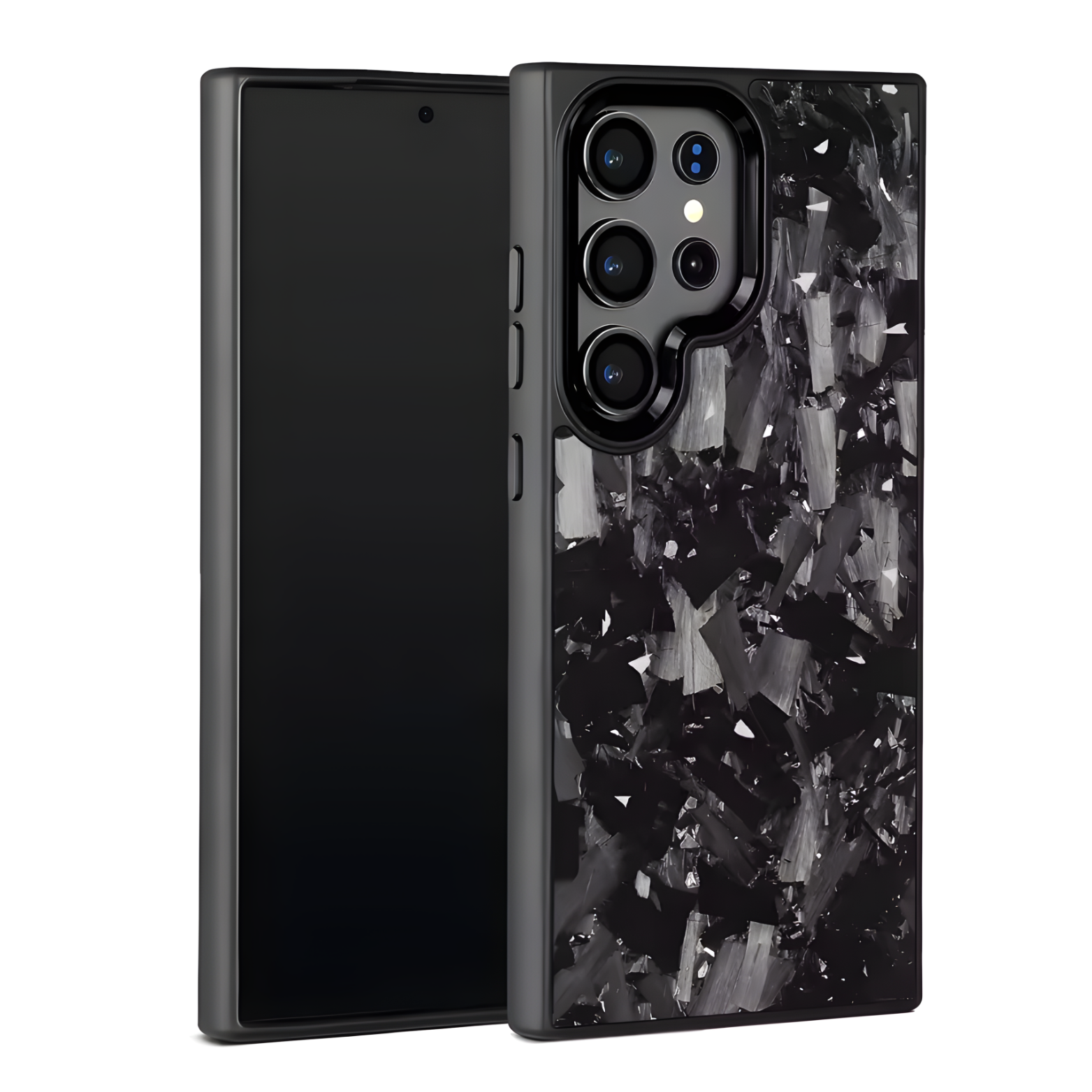 Forged Carbon Fiber Case Samsung Silver V2