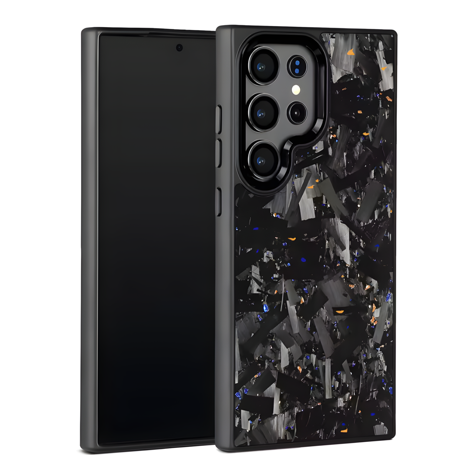 Forged Carbon Fiber Case Samsung Blue Gold V2