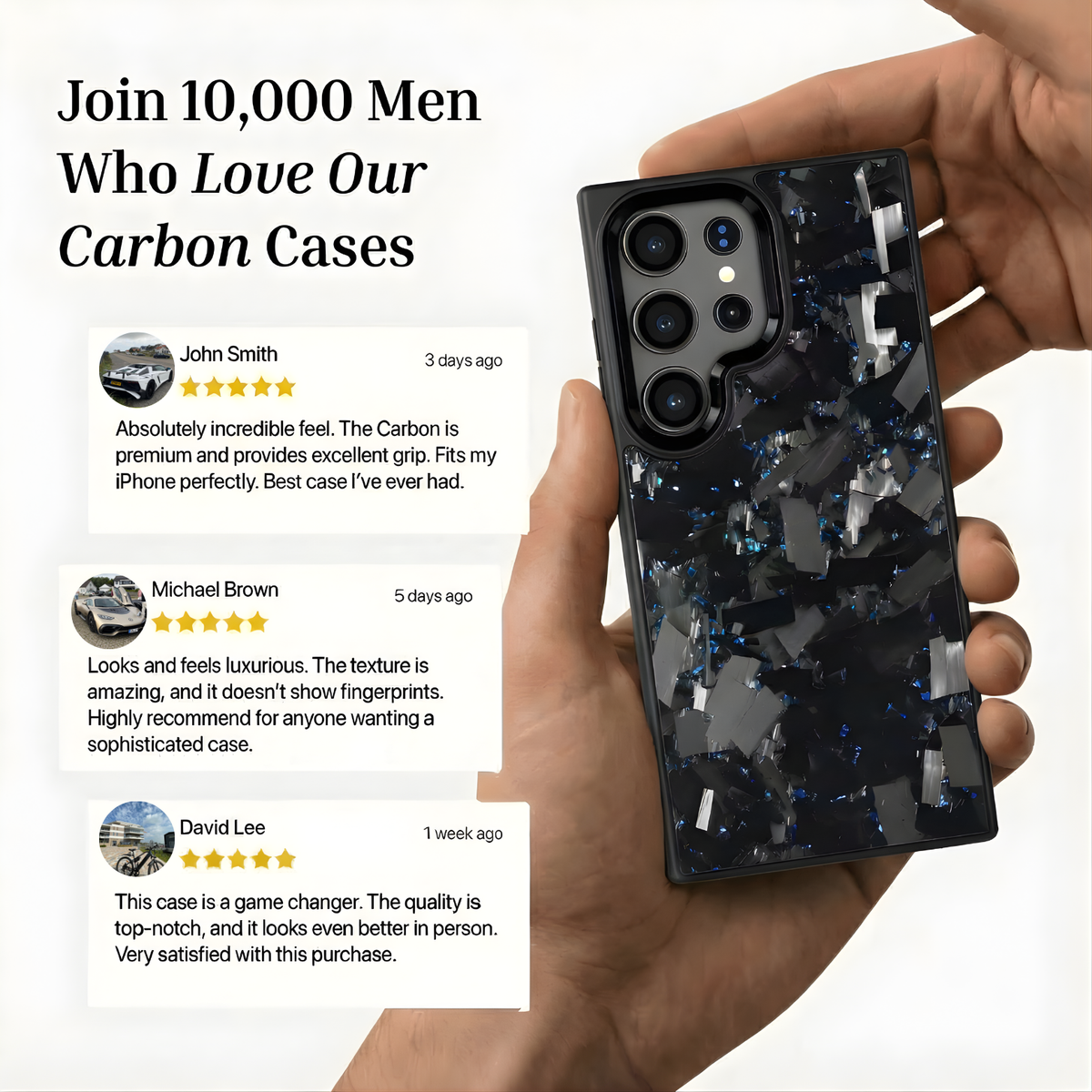 Forged Carbon Fiber Case Samsung Blue Gold V2