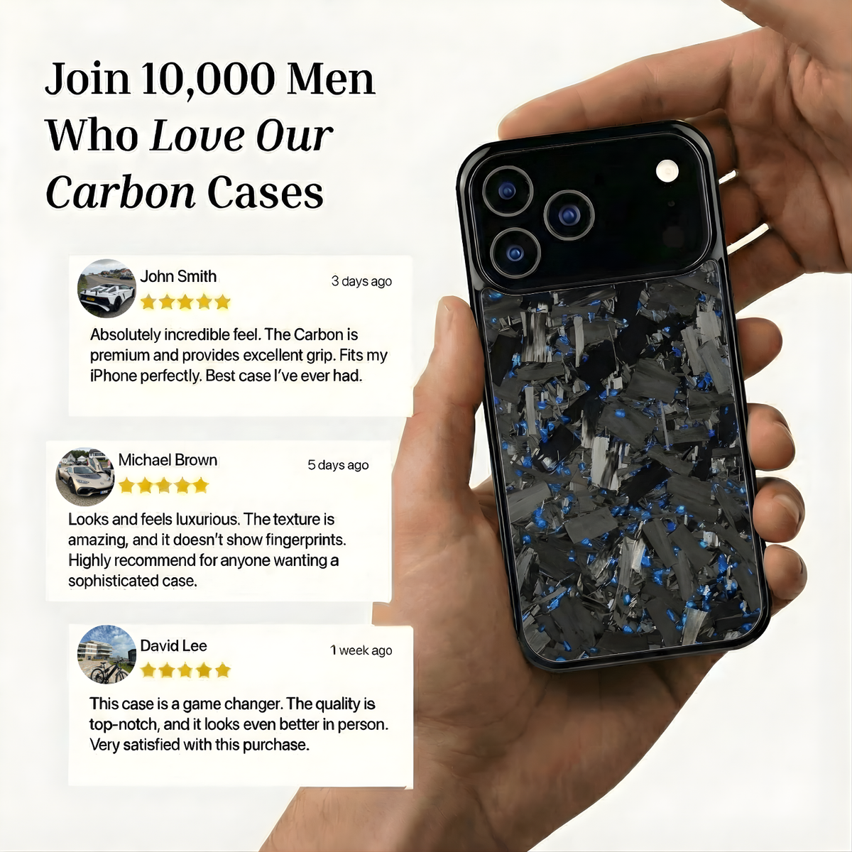 Forged Carbon Fiber Case iPhone Silver V2